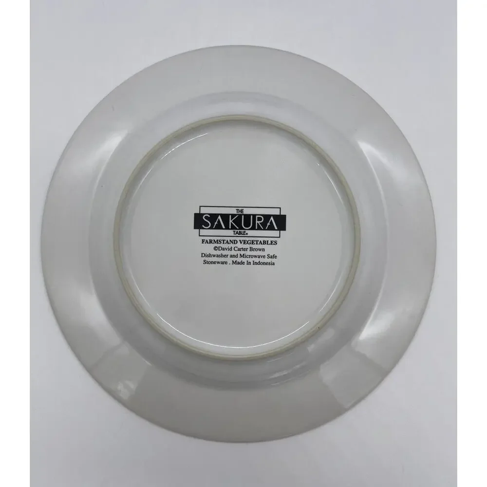 The Sakura Table Farmstand Vegetables Set of 4 Salad Plates Farmhouse 8.25